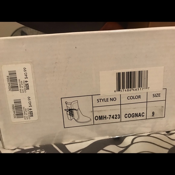 Cognac Lace Up Booties - Picture 5 of 5